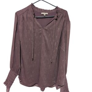 Elegant Mauve Blouse with Ruffle Details